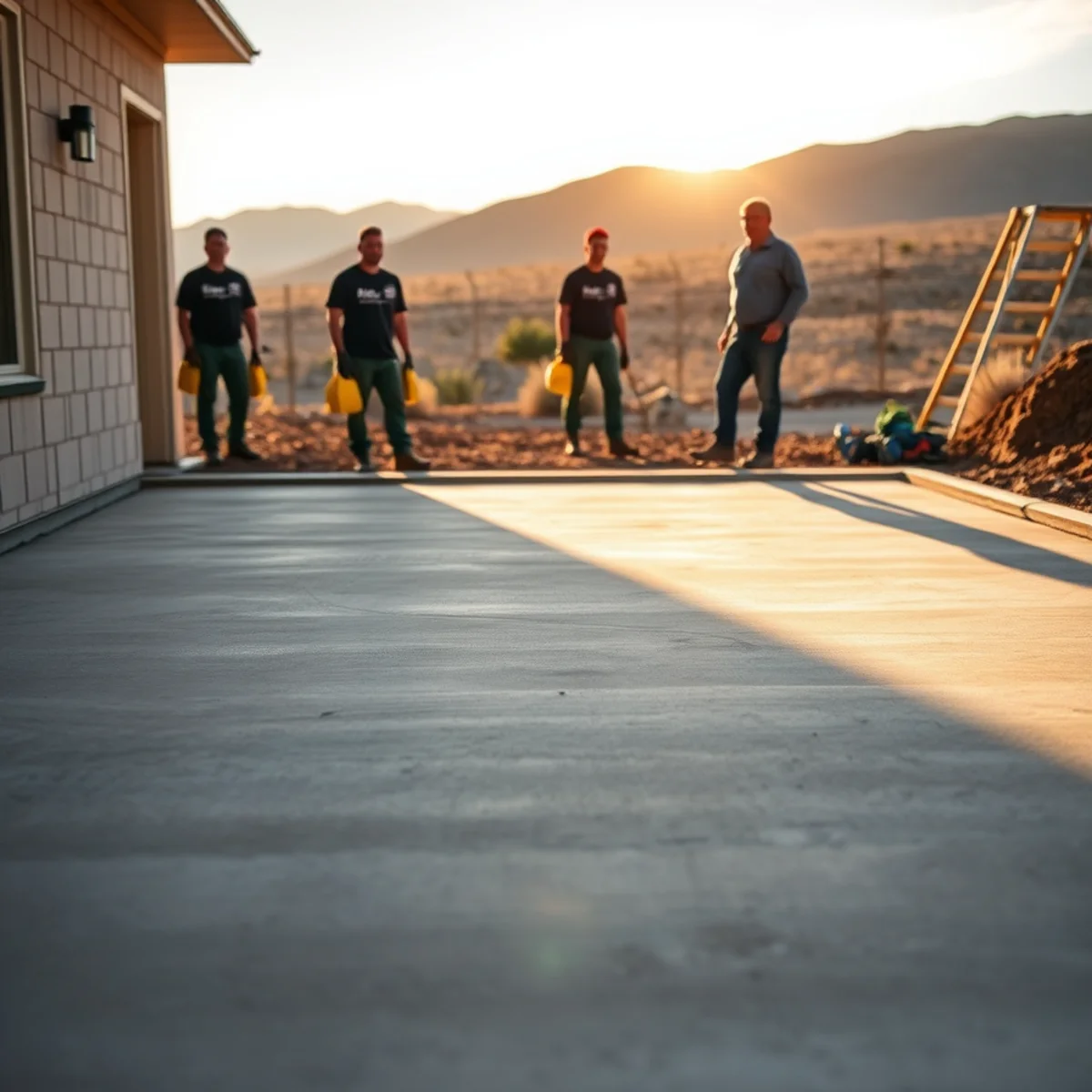 Smooth, level basement concrete floor prepped over a vapor barrier in a Pueblo, CO home