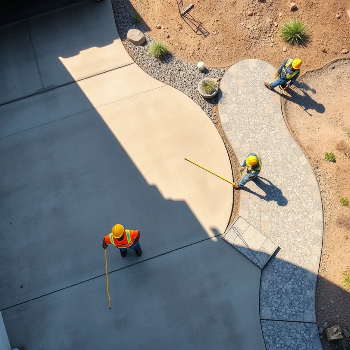 Range of concrete work by M.A.M. Concrete in Pueblo, CO — driveway, stamped patio and foundation